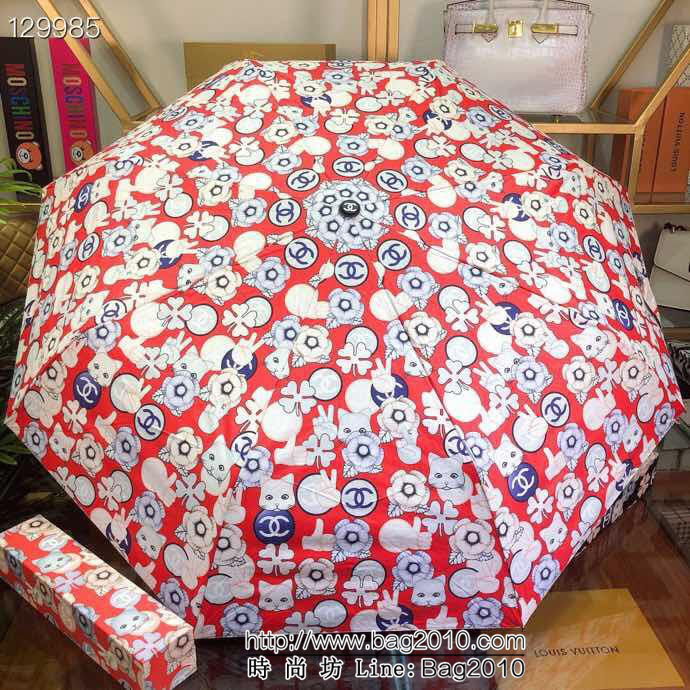 CHANEL香奈兒 時尚單品 招財龍貓 春夏新品 驚豔款 專櫃最新款 山茶花全自動UV晴雨傘  sll1002